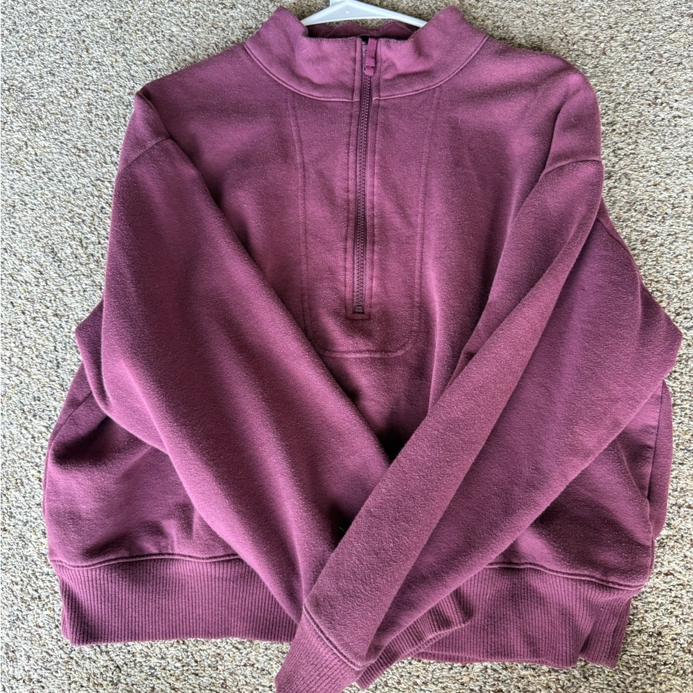 Burgundy Quarter-Zip Pullover